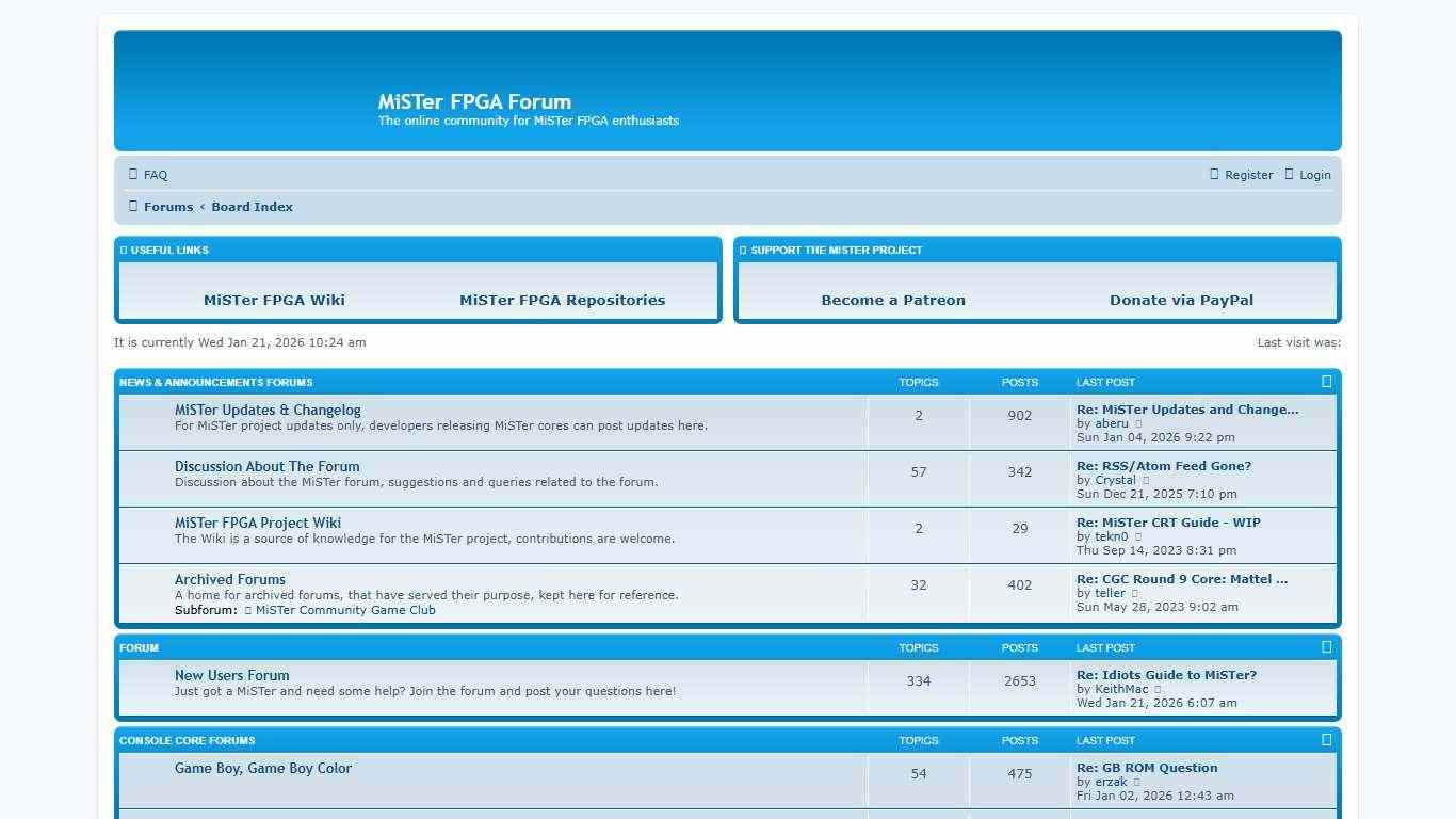 MiSTer FPGA Forum - Board Index
